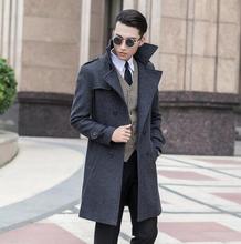 Пальто мужское шерстяное двубортное, Тренч, пальто, большие размеры 9XL 2024 - купить недорого
