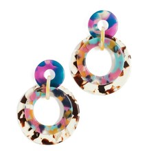 2021 novos brincos europa cristal fromswarovskis brinco com cor geométrica redonda brincos de acrílico feminino jóias finas 2024 - compre barato