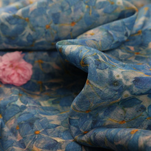 high grade luckyblue ramie printed cotton fabric Wedding Dress Tulle Skirt Material fabrics for patchwork kumas telas por metros 2024 - buy cheap