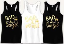 personalize glitter Bride and Boujee Shirt Bad and Boozie Tanks,Bad and Boozy Bachelorette,bridal shower t Shirts Party favors 2024 - buy cheap