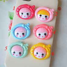 50pcs/lot Flat Back Resin Cute girl For Cell Phone Deceration Crafts Making home DIY 27*22mm 2024 - buy cheap