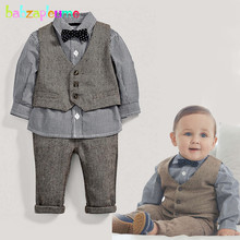 babzapleume 3PCS/spring autumn newborn baby boys clothes shirt+pants+vest 1st birthday gentleman suit infant clothing set BC1510 2024 - buy cheap