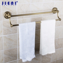 JIENI antiguo latón montado en la pared barra doble para toallas de cuarto de baño toalleros Hardware 2024 - compra barato