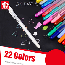 Sakura-Bolígrafo estéreo de gelatina Aqualip, bolígrafo 3D de Color brillante, XPGB-M, Flash, pintado a mano, papelería creativa, 0,7mm, 22 colores 2024 - compra barato