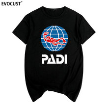 scuba driver padi Summer print T-shirt Cotton Men T shirt New women TEE Funny 2024 - buy cheap