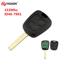 Yiqixin chave remota de 2 botões (sem espaço), 433mhz, lâmina va2 para peugeot 307, para citroen c1 c3, chip id46, controle inteligente 2024 - compre barato