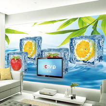 Custom Photo Wallpaper 3D Stereo Fruit Ice Cubes Large Mural Wallpaper Living Room TV Backdrop Wallpaper Murals Modern Pictures 2024 - buy cheap