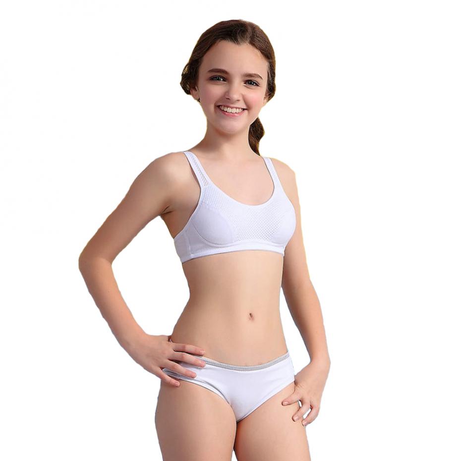 Girls Wireless Padded Bra Teenage Sport Underwear 12-18Y Small