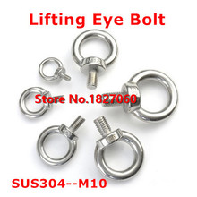 4pcs M10 Lifting Eye Bolts SUS304 Stainless steel Round Rings Hook Bolt Screw Male Thread DIN580 2024 - buy cheap