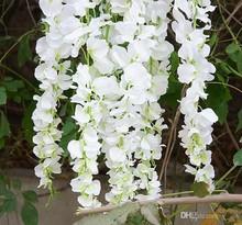 Flor de seda Artificial blanca elegante para decoración de centros de mesa de boda, ramo, guirnalda, ornamento para el hogar, 1,8 M 2024 - compra barato