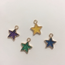 12*15MM 40Pcs KC Gold Mix 4 Colors Star Shape Glazing Alloy Jewelry Charm Pendants 2024 - buy cheap