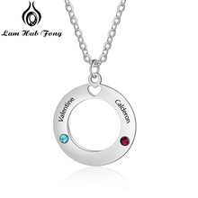 Collar de piedra de nacimiento personalizado para mujer y parejas, joyería de plata de ley 925 con nombre grabado, regalo (Lam Hub Fong) 2024 - compra barato