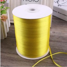 3mm 50Yards Yellow Satin Ribbon For Arts Crafts & Sewing Christmas Wedding Party Decoration Gift Wrap Handmade DIY Material 2024 - buy cheap