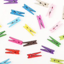 20 PCS Mini Wooden Decorative Color Clip Wood Clothespin Clips Note Pegs Mixed for Photo Paper Clothes Office Supplies 2024 - buy cheap