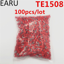 100PCS E Tube TE1508 Type Double Pipe Insulated Twin Cord Cold-press Terminal Block Connector Needle End Multicolor 2X1.5 mm2 2024 - buy cheap