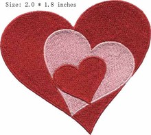 Теплая вышитая нашивка в форме сердца, 2,0 дюйма, широкий/три/подарок на день Святого Валентина/нашивка для одежды 2024 - купить недорого