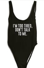 I'm Too Tired, Don't Talk To Me New DAF Bodysuit Women Sexy Swimwear one pieces suit Beachwear bathing suits catsuit  Jumpsuits 2024 - buy cheap