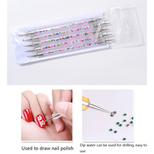 5Pcs Set UV Gel Painting Drawing Nail Art Dot Point Dotting Pen Acrylic Caviar 2 Way Brush Salon Decorations Manicure Tools Kit 2024 - buy cheap