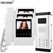 Wired 4.3'' Video Intercom System doorphone Camera with Door Bell Color Video Door Phone 3 Monitors for Multi- Apartments/ home 2024 - buy cheap