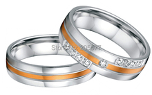 Conjunto de anel de prata de ouro rosa tamanho personalizado, conjunto de anel e faixas de casamento ocidental 2024 - compre barato