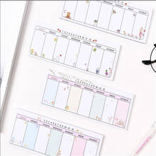 1pcs Weekly Planner Agenda Schedule Stationery Memo Pad Bookmarks Cute Sticky Notes Office School Supplies Stickers 2024 - buy cheap