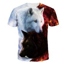 Newest Harajuku Wolf  3D Print Cool T-shirt Men/Women Short Sleeve Summer Tops Tees T Shirt Fashion 2024 - buy cheap