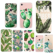 Чехол с изображением листьев джунглей для iPhone 7, цветов кактуса для iPhone XS X, мягкий чехол, силиконовый для iPhone 8 plus, 5, 5S, SE, 6, 6 S, 7 plus, 10 X 2024 - купить недорого
