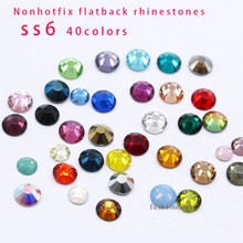 144p ss6 2mm czech Crystal silver Flatback glass No hotfix Rhinestones Glitter Gems 3D Nail Art Decoration DIY Beads multi-color 2024 - buy cheap