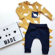 Conjunto de roupas infantis, 2 peças, macacão para bebês crianças tops + calças compridas 2024 - compre barato