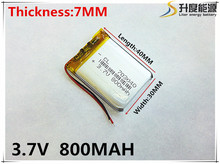 3,7 в 800 мАч 703040 литий-полимерные литий-ионные аккумуляторные батареи для Mp3 MP4 MP5 GPS 2024 - купить недорого