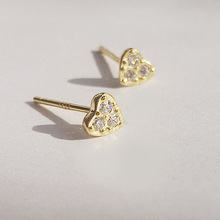Tibetan Silver Sweet stud earrings for women golden heart small mini cute earrings korean fashion new arrival 2019 jewelry 2024 - buy cheap