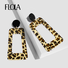 FLOLA Geometric Luipaard Oorbellen for Woman Animal Print Vintage Earring Statement Za Earing Big aretes Jewelry ersp18 2024 - buy cheap