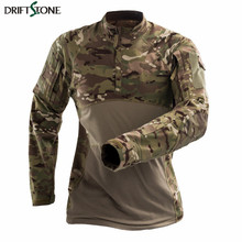 Camisetas de camuflaje de manga larga para hombre, camisetas tácticas militares de Rip-stop, camisetas de combate ligeras de la fuerza del ejército Airsoft 2024 - compra barato