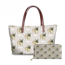 NOISYDESIGNS French Bulldog Printing Handbags Women Fashion Top-Handle Bags Ladies Large Capacity Hand Tote Bag Travel Wallet 2024 - buy cheap