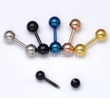 Diameter 3 4 5 6mm Ball Dumbbell titanium steel Men stud earrings  5 colors for choose free shipping 2024 - buy cheap