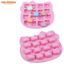 Silicone Bakeware 16 Cute Cat face shape Even Jelly Mold Chocolate Pudding Diy 2024 - buy cheap
