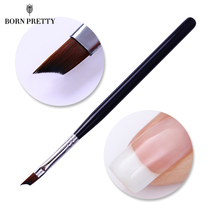 French Tip Nail Brush Acrylic UV Gel Drawing Painting Pen Black Handle Design  Nail Art Tool 2024 - buy cheap