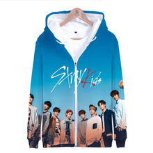 KPOP Stray Kids Winter Womens Jackets and Coats straykids 3D Hoodie Hip Hop With Zipper Pocket Hooded Sweatshirts  K-POP Clothes 2024 - buy cheap