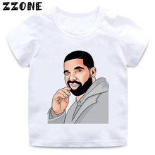 Boys and Girls Famous Rap Singer Drake Print T shirt Baby Kids Cool Funny Clothes Children Summer Short Sleeve T-shirt,HKP5259 2024 - buy cheap