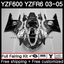 Корпус серый черный для YAMAHA YZF-R6 03 04 05 YZF600 YZF R6 2003 2004 2005 14hs2 YZF 600 R 6 YZF-600 YZFR6 03 04 05 комплект обтекателей 2024 - купить недорого
