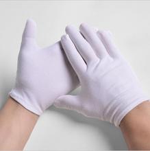 1 par blanco a prueba de trabajo grueso de trabajo de algodón tela de algodón delgada medio y de la etiqueta wenwan inspección de calidad guantes 2024 - compra barato