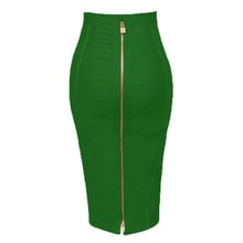 Talla grande XL XXL mujeres verano moda Sexy cremallera neón verde vendaje falda 2019 falda lápiz Color caramelo noche Club mujer Faldas 2024 - compra barato