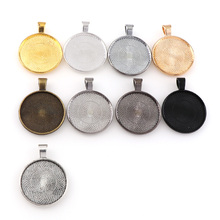 10pcs 9 Colors 25mm Necklace Pendant Setting Cabochon Cameo Base Tray Bezel Blank Fit 25mm Cabochons Jewelry Making Findings 2024 - buy cheap