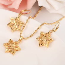 gold Necklace Earring Set Party Gift vintage flowerJewelry Sets daily wear mother gift DIY charms women girls  Fine Jewelry 2024 - buy cheap