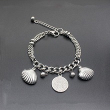 Nova moda titânio aço escudo pulseira feminino jóias de aço inoxidável venda quente 2024 - compre barato
