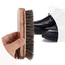 1pc Wooden Handle Horsehair Shoe Brush Polish Natural Leather Horse Hair Soft Polishing Tool Bootpolish Home Cleaning Tools 2024 - buy cheap