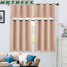 MRTREES Kitchen Short Curtains Roman Blinds Solid Sheer Panel Gray Tulle Window Treatment Short Curtains Home Decor Blinds Panel 2024 - buy cheap