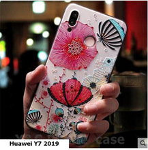 Чехол для Huawei Y7, 2019, силиконовый 3D мягкий рельеф ТПУ, окрашенный чехол для телефона, чехол для Huawei Y7, 2019 2024 - купить недорого
