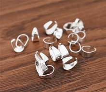 Fivela de colar com pingente de prata brilhante, 9*6*4mm 100 tamanhos, conectores para bandeja de camafeu, achados de joias, acessórios para diy 2024 - compre barato
