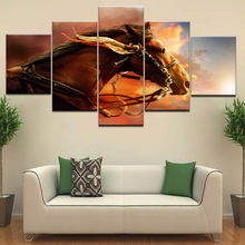 Modern Wall Art HD Prints Modular Pictures Framework 5 Pieces Brown Canvas Steed Paintings Home Decor Animal Fine Horse Posters 2024 - buy cheap